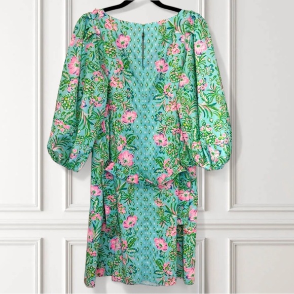 Lilly Pulitzer Size XL Barbara Sleeved Dress Oh Diamond Girl Engineered - Picture 4 of 11